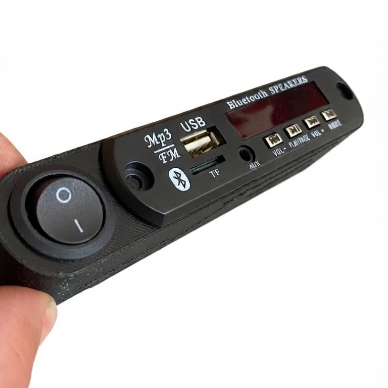 Case para Módulo Decodificador MP3 Bluetooth – Opção Para Botões ou Sem (Somente a Carcaça)