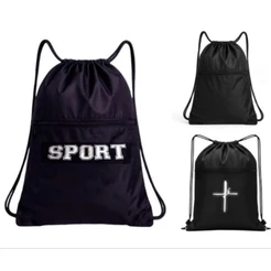 Mochila saco esporte academia nylon impermeável unissex