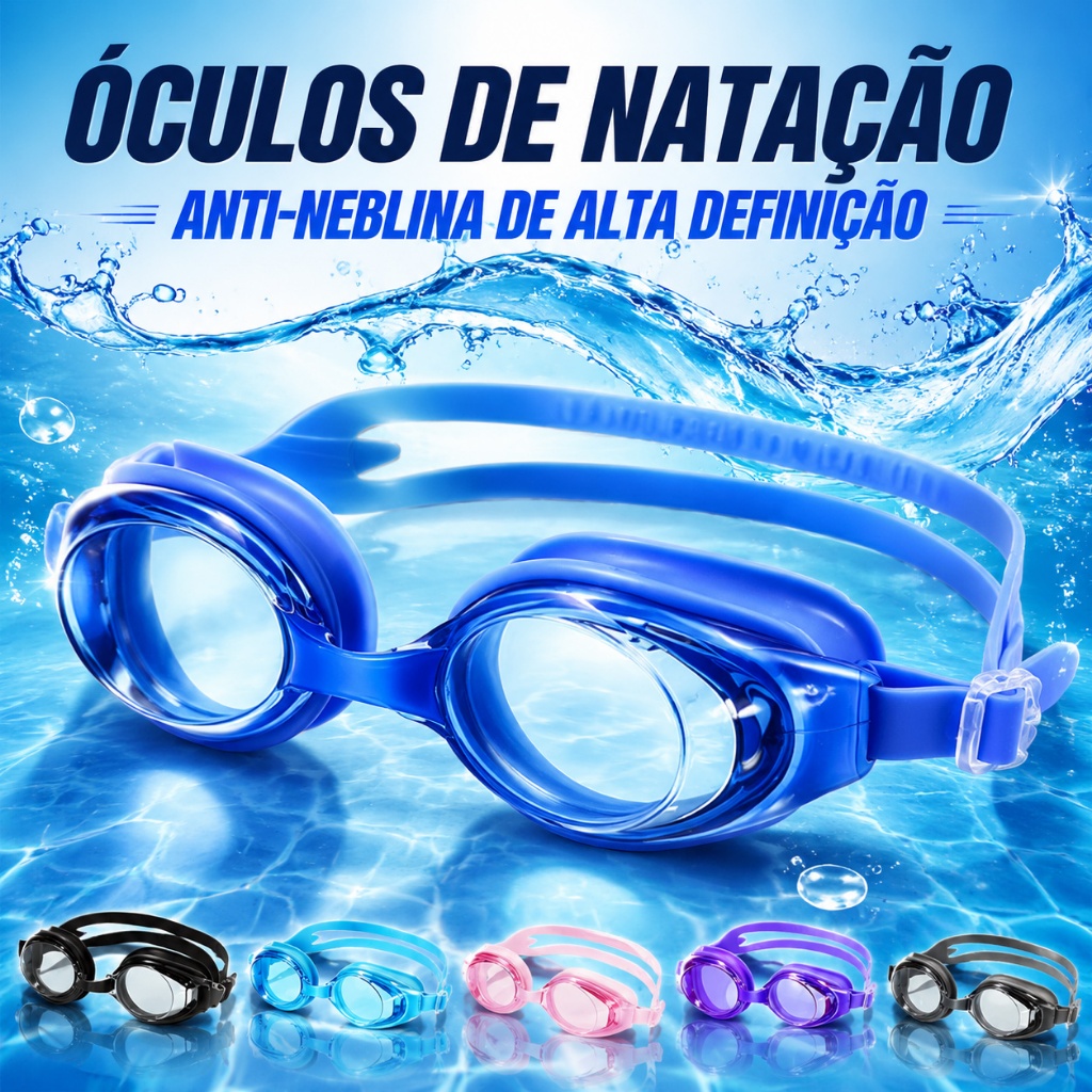 2 Óculos de Natação Alta Definição–À Prova d'Água para Adultos e Adolescentes, Conforto e Estilo nas Aventuras Aquáticas
