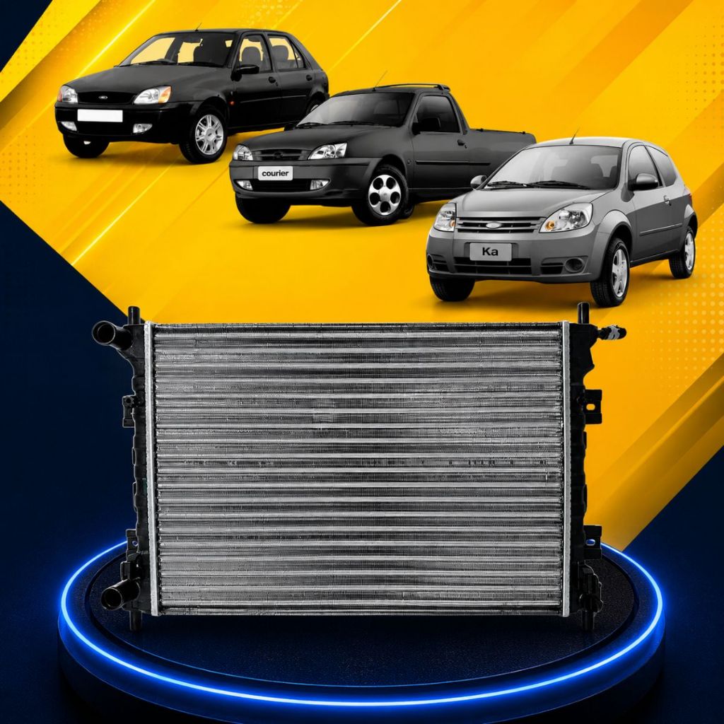 Radiador Água Courier Fiesta 2000 a 2002 Ka 2009 a 2011