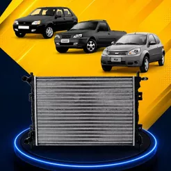 Radiador Água Courier Fiesta 2000 a 2002 Ka 2009 a 2011