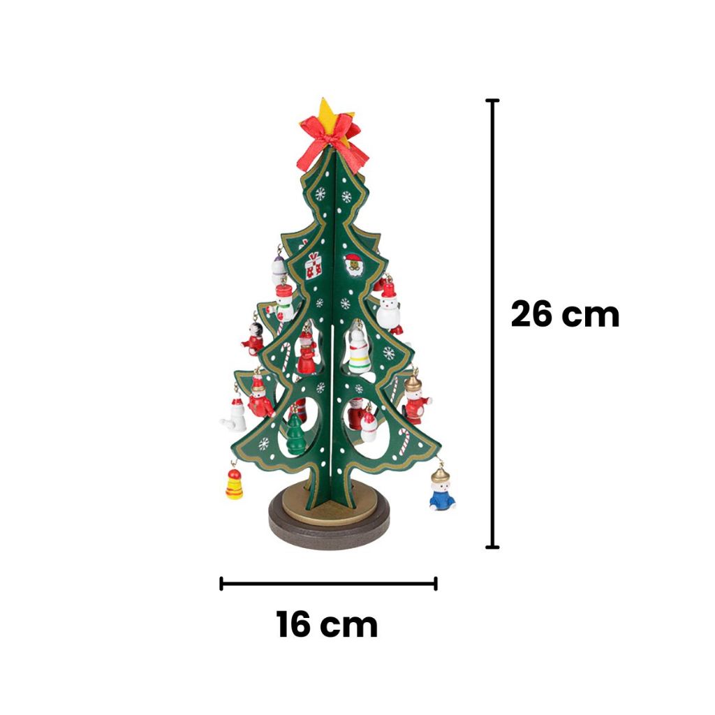 Arvore De Natal Mini Em Madeira Enfeite Natalino Mesa 3d · foto 2