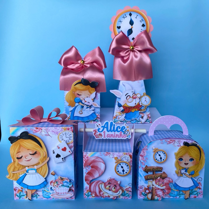 Kit Festa Alice no País das Maravilhas Personalizados | Lembrancinhas | Aniversário Infantil