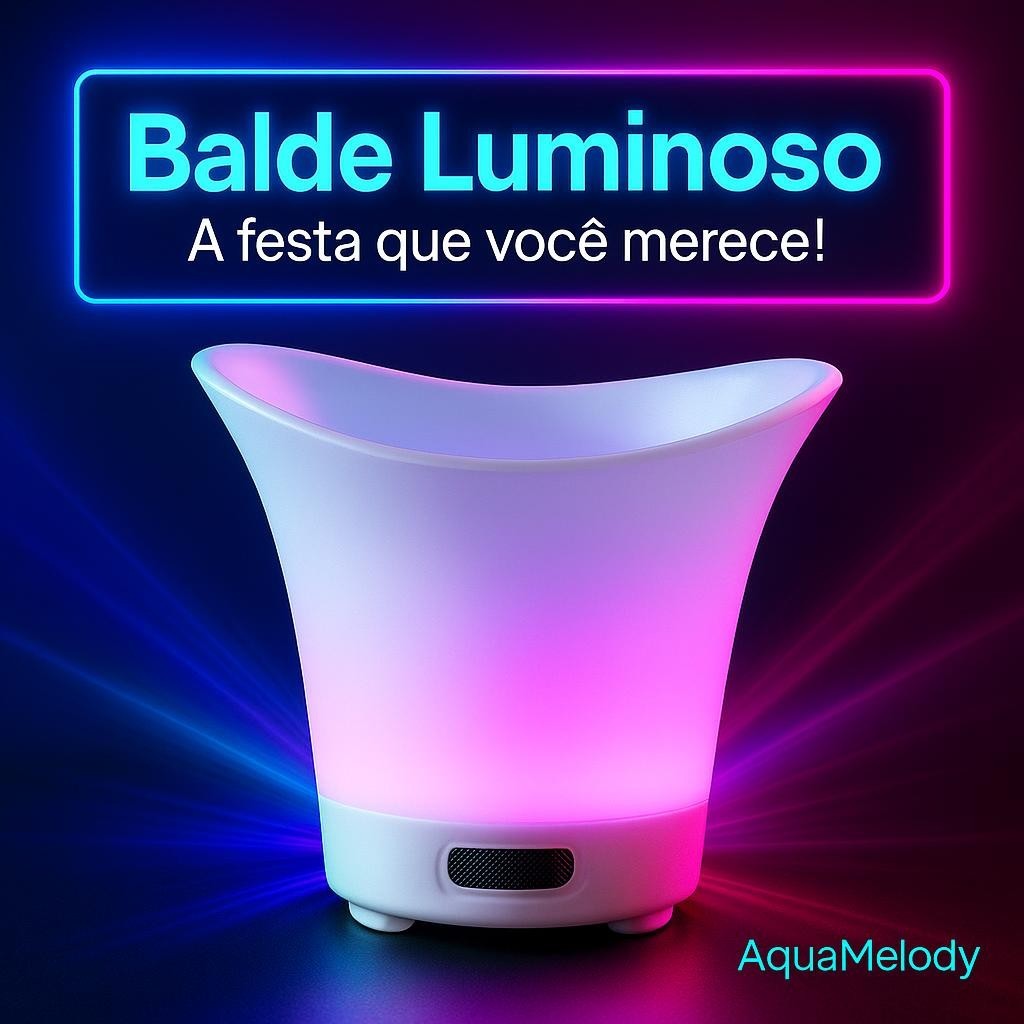 Balde de Som Bluetooth LED Portátil para Festas e Eventos