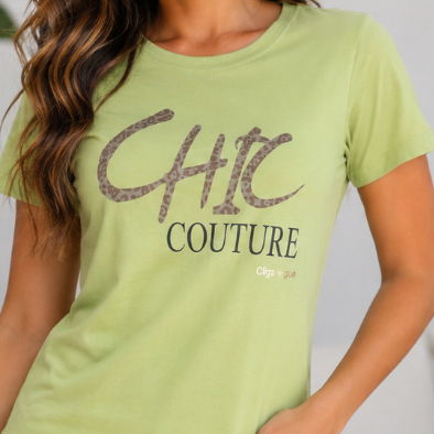 Camiseta Feminina Básica 100% Algodão Peruano Premium Chic Couture Várias Cores T-Shirt P M G