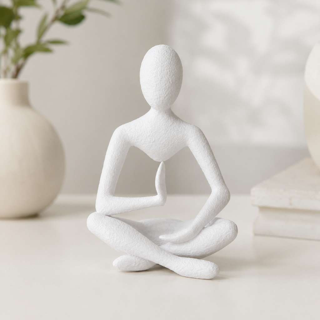 Imagem Escultura Meditação Zen Decorativa – Estátua Abstrata Minimalista para Sala, Quarto e Escritório