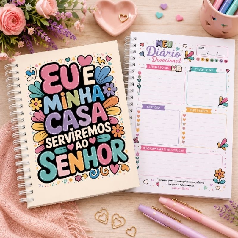 Imagem Diário Devocional Cristão A5 Capa Dura | Leitura Bíblica, Gratidão e Oração