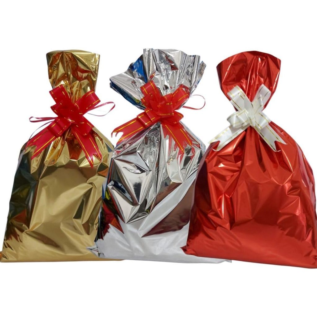 Sacos de Presente metalizado embalagem presente papel de presente e laço 30x40 datas comemorativas