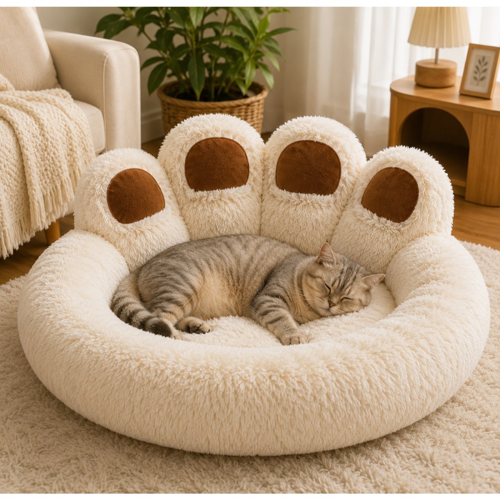 Cama Pet Nuvem Pelucia Para Cachorro Gato Super Macia Fofinha Pata De Urso OFF