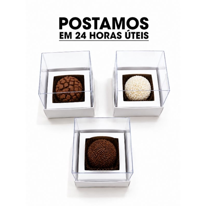 10 Caixas para 1 Brigadeiro/ Bombons Premium Branca