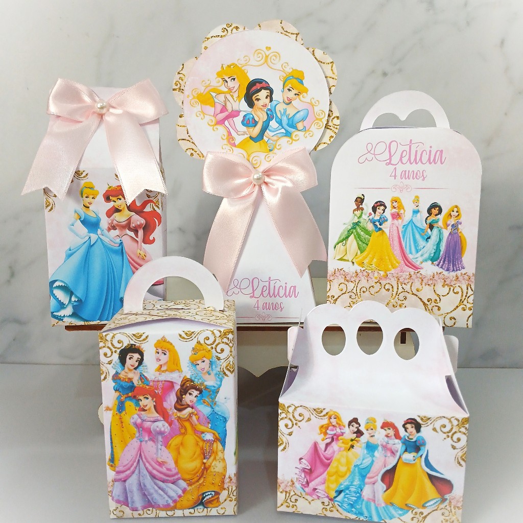 Kit Personalizados Princesas da Disney PEGUE E MONTE- Lembrancinha Kit Festa Kit Caixa Aniversário