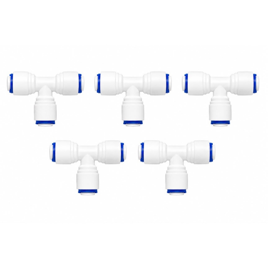 Kit 5 Conector T Engate Rápido 1/4 Purificador Osmose