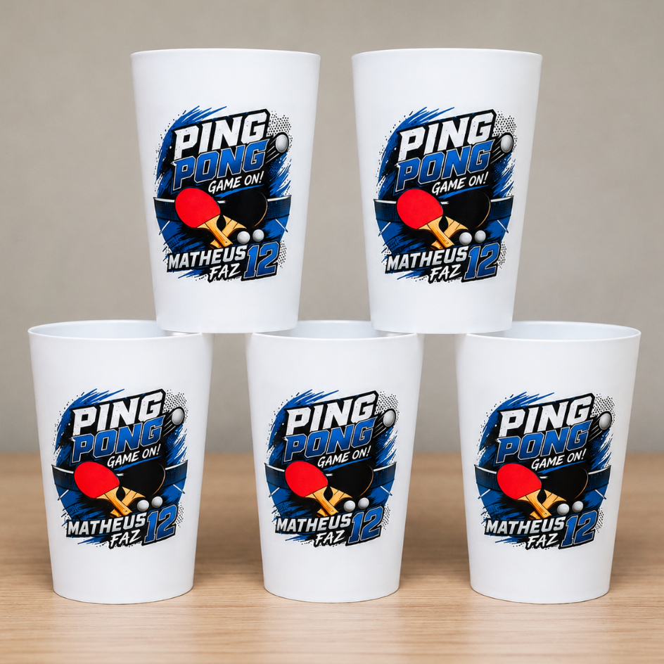 10 Copos Open 400ml Criação de Arte Grátis Personalizado Não Quebra Festas Eventos Brindes