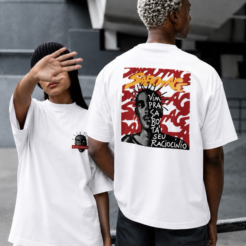 Camiseta sabotagem rapper streetwear 100% algodão blusa unisex