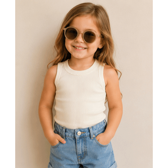 Kit 3 Regatas Infantil Menina Canelada Ribana Básica Preta Branca Vermelha 2 a 10 anos