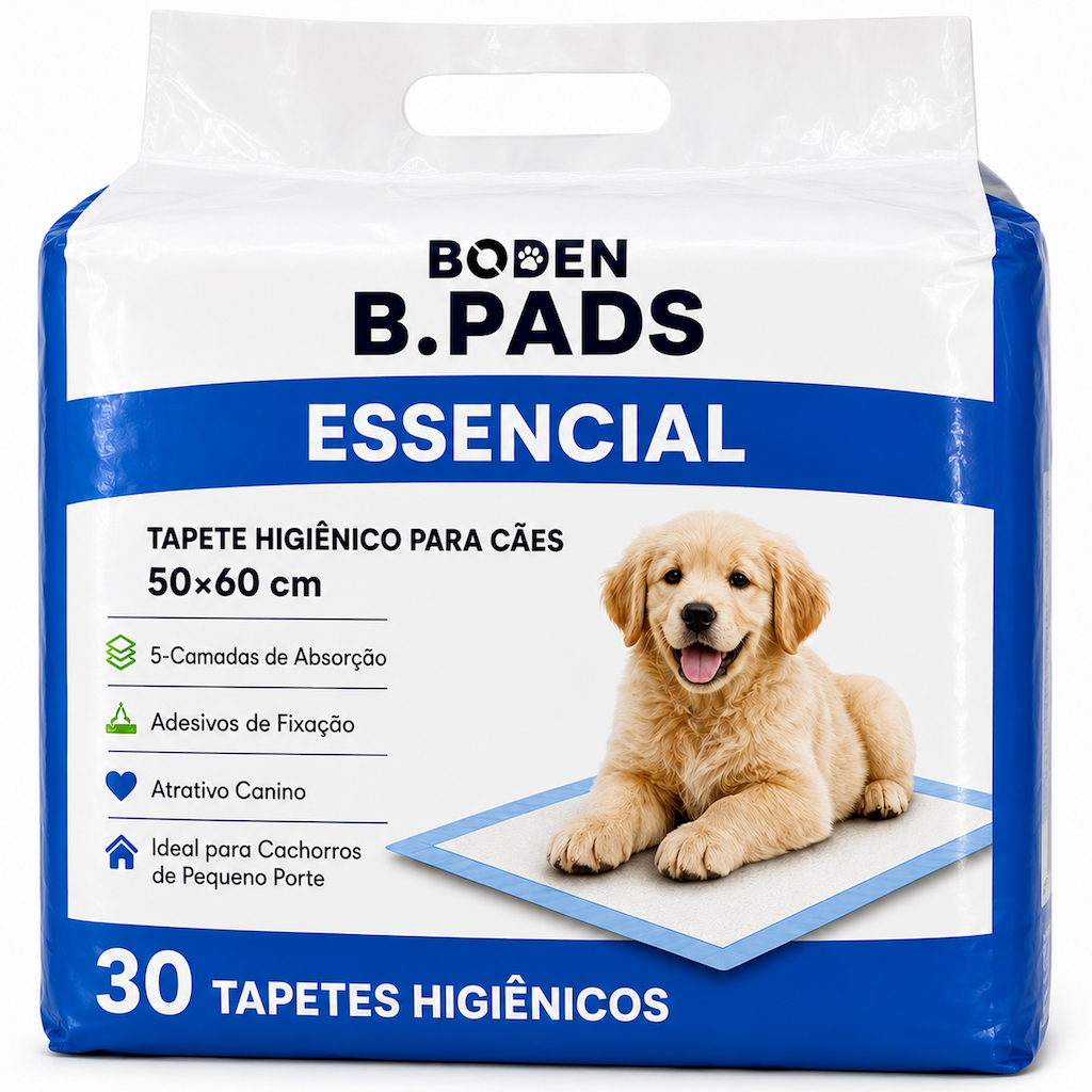Tapete Higiênico 50x60cm Cães Cachorro Pet 6 Camadas Absorventes de Xixi Boden B.Pads