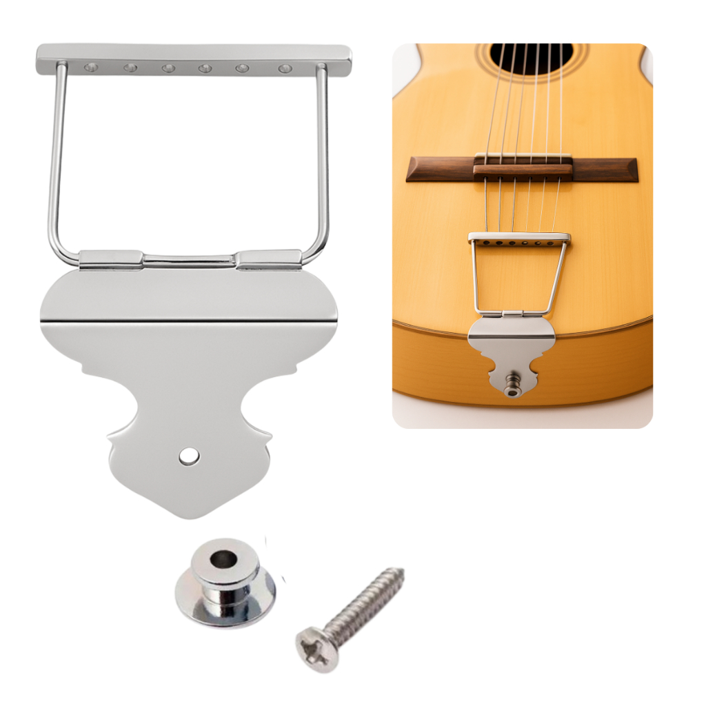 Kit Afirmador Cordal Violão 6 Cordas / 12 Cordas Aço Resistente Palheta Roldana Porta Palheta