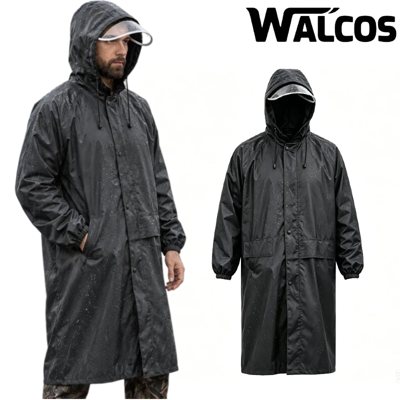  Capa de Chuva Longa Oxford, Peça Única com Capuz Reforçado e Forro – Proteção Total para Uso Diário