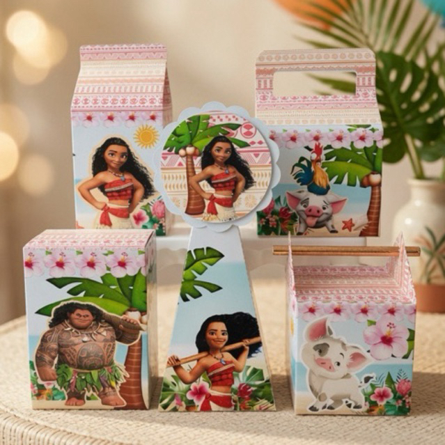 Caixinhas MOANA- Caixinhas lembrancinha e decoração de aniversário - Pegue e Monte