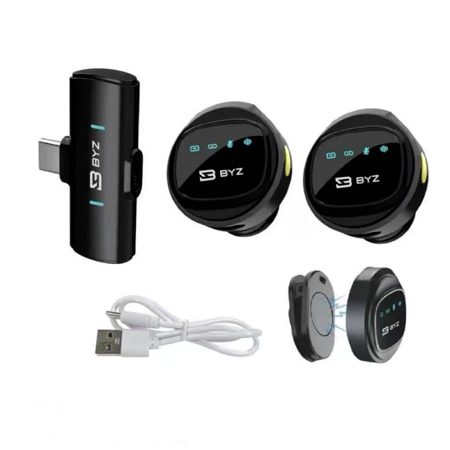 Microfone de Lapela sem Fio Magnetico BYZ F15  - IP-2- Lightning