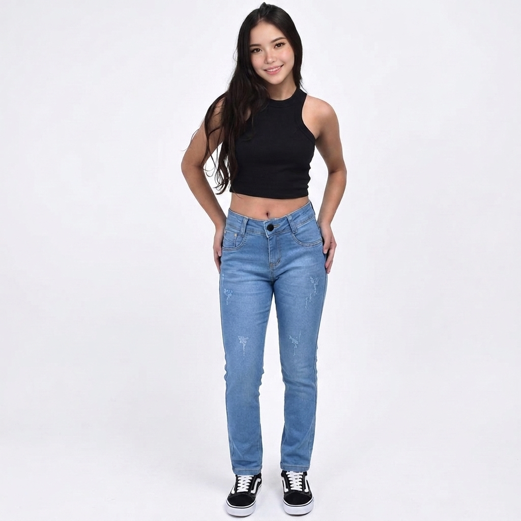Calça Jeans Feminina Juvenil Skinny com Elastano Menina Adolescente 8 a 16 Anos Calça Escola