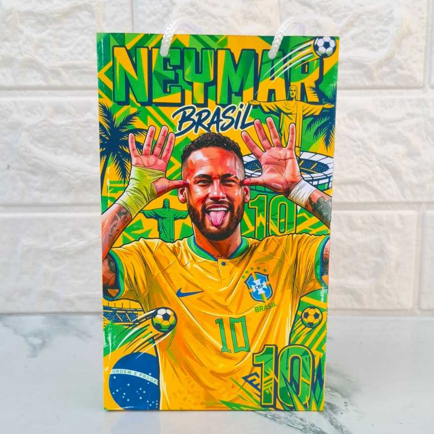 Sacolinha Personalizada P- Lembrancinhas-Envio Rápido- Neymar- futebol -pegue e monte