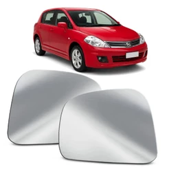 Lente Espelho Retrovisor Nissan Tiida 2008 a 2013 Convexo Metalizado
