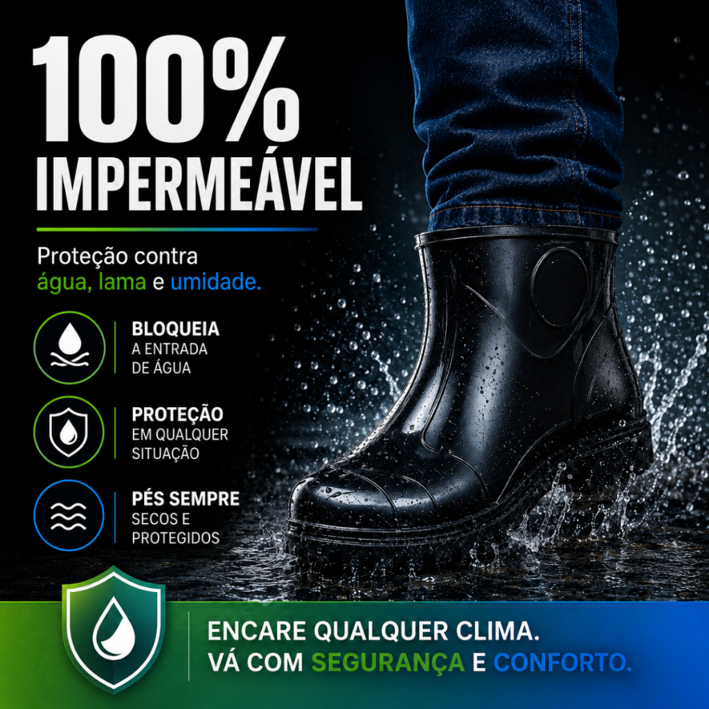 Bota Borracha PVC Cano Curto Impermeável Galocha Flexível para Açougue Cozinha Restaurantes Hotel Industrial CA EPI