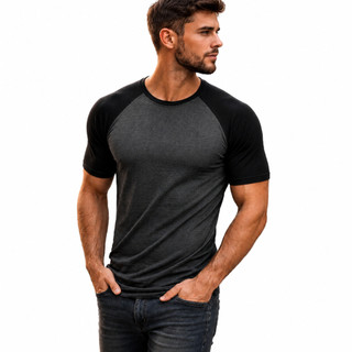 Camiseta Blusa masculina raglan manga curta diversas cores algodão pronta entrega