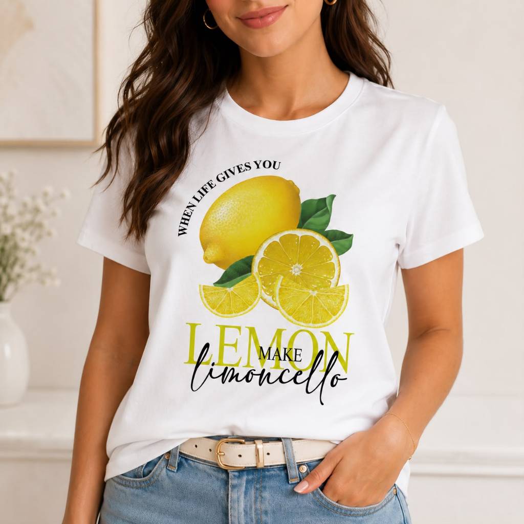 Camiseta Blusa Blusinha Feminina Casual Lemon Confortável Tendência Chic Moda Verão
