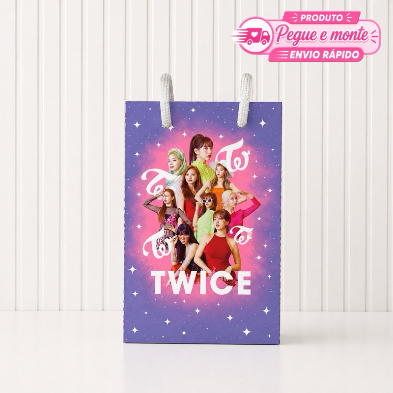 Sacolinha Pequena Twice Personalizada Lembrancinha para Festa Aniversário Enviado Desmontado