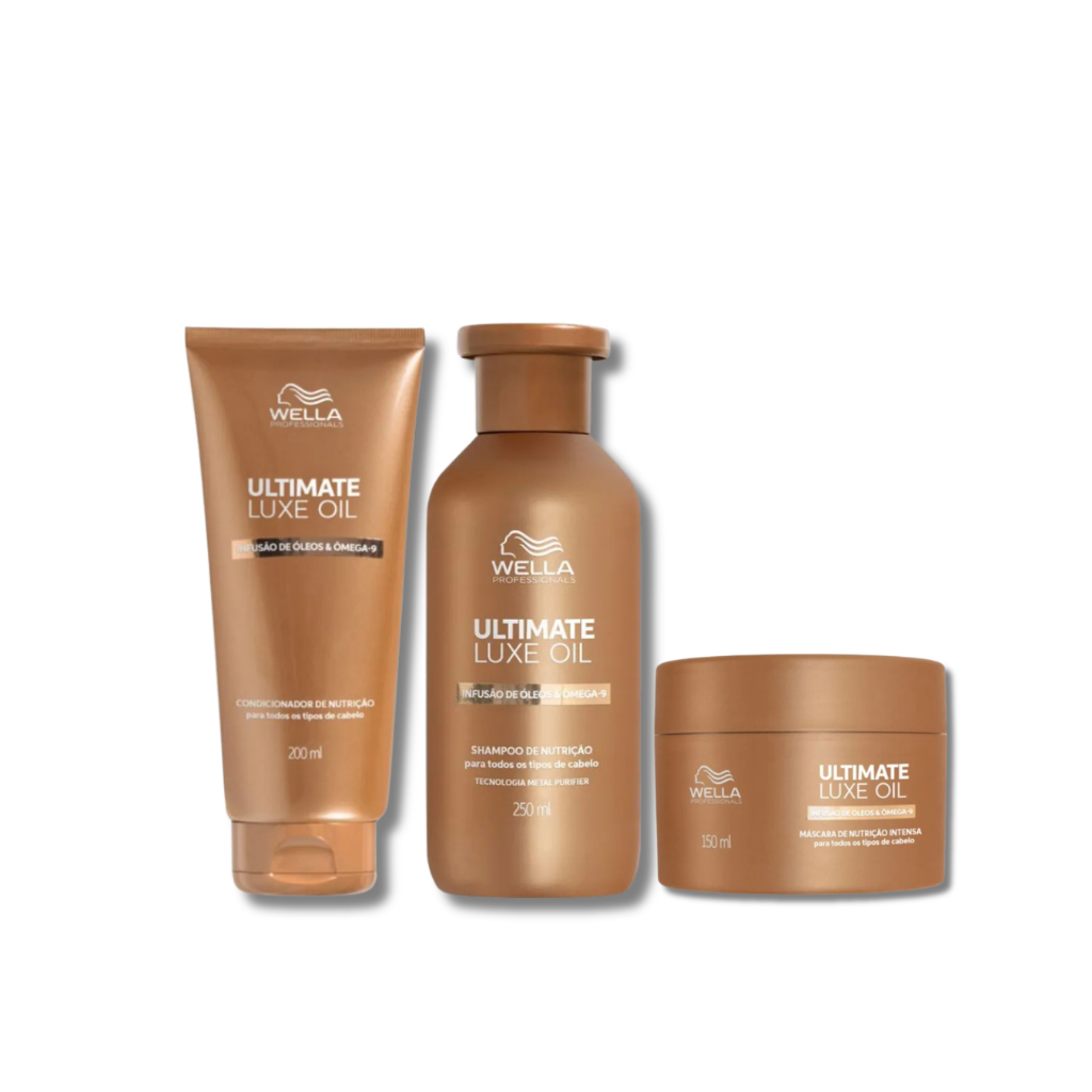 Kit Wella Ultimate Luxe Oil - Shampoo nutricao 250ml + Mascara 150ml + Condicionador 200ml