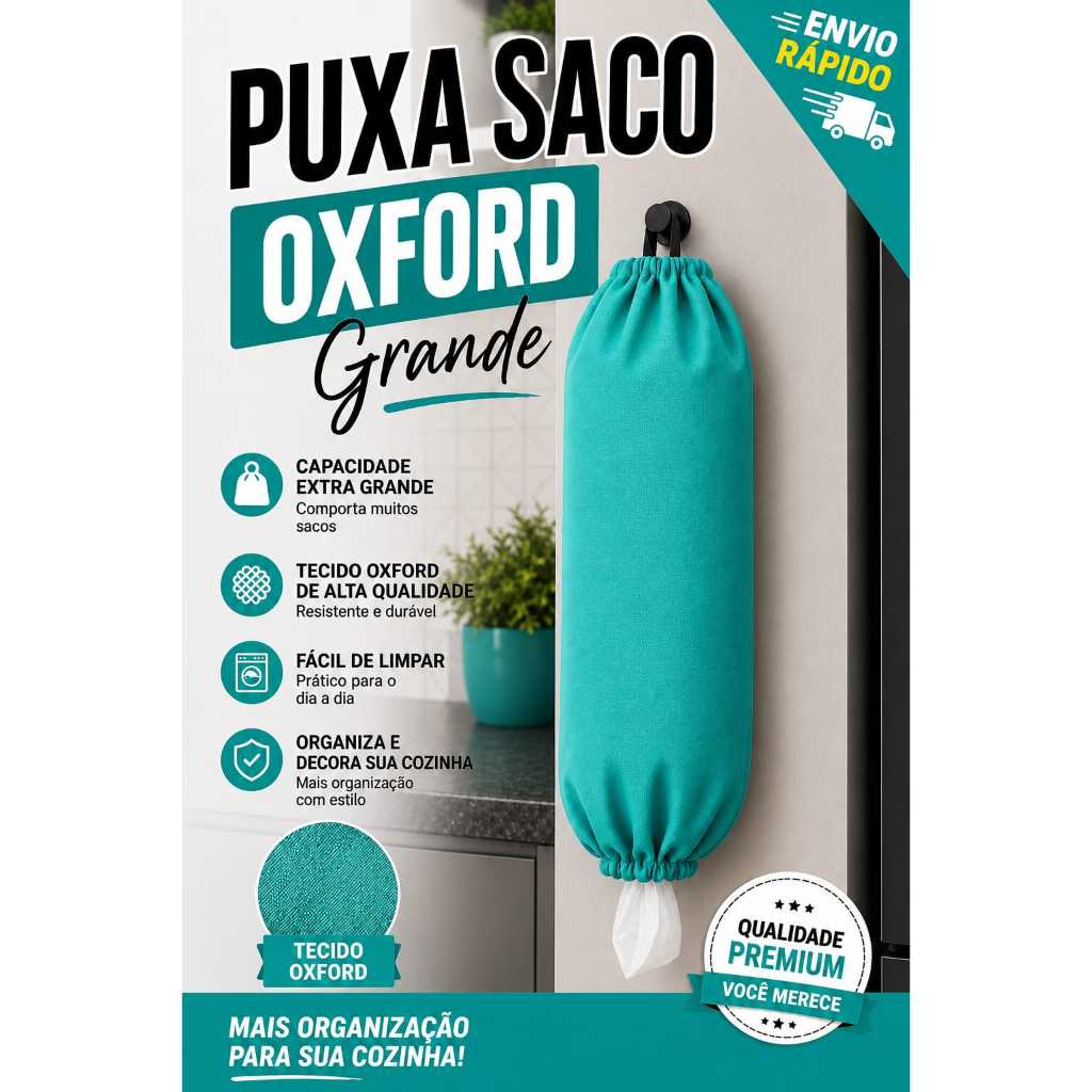 Puxa Saco Grande em Tecido Organizador De Sacolinhas Green Lavável Cozinha Lavanderia