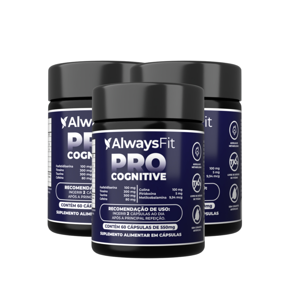 Pro Cognitive AlwaysFit | Fosfatidilserina + Tirosina + Taurina + Cafeína + Col