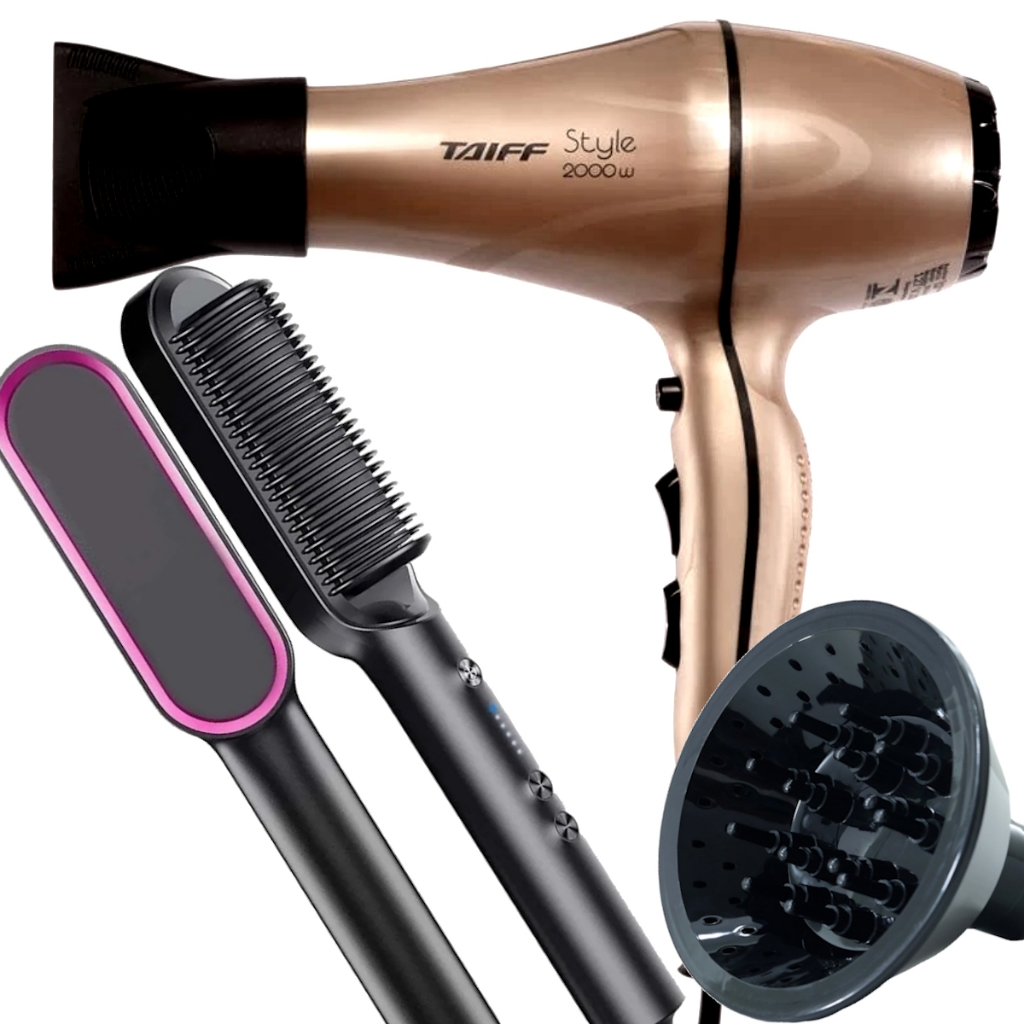 Secador De Cabelo Taiff Profissional 2000w Ar Quente Frio Motor Ac Difusor De Cachos Esco…