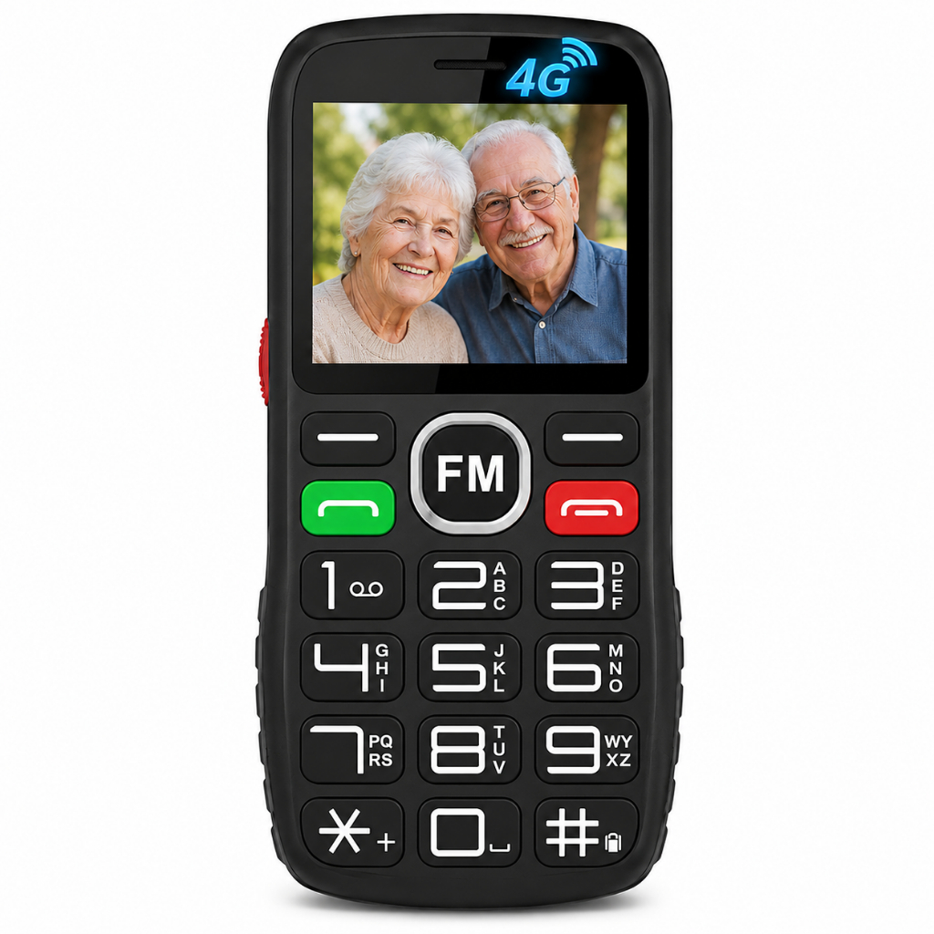 Celular Para Idoso 4G Teclas Grandes Botão SOS Volume Alto Dual Chip Rádio FM Lanterna