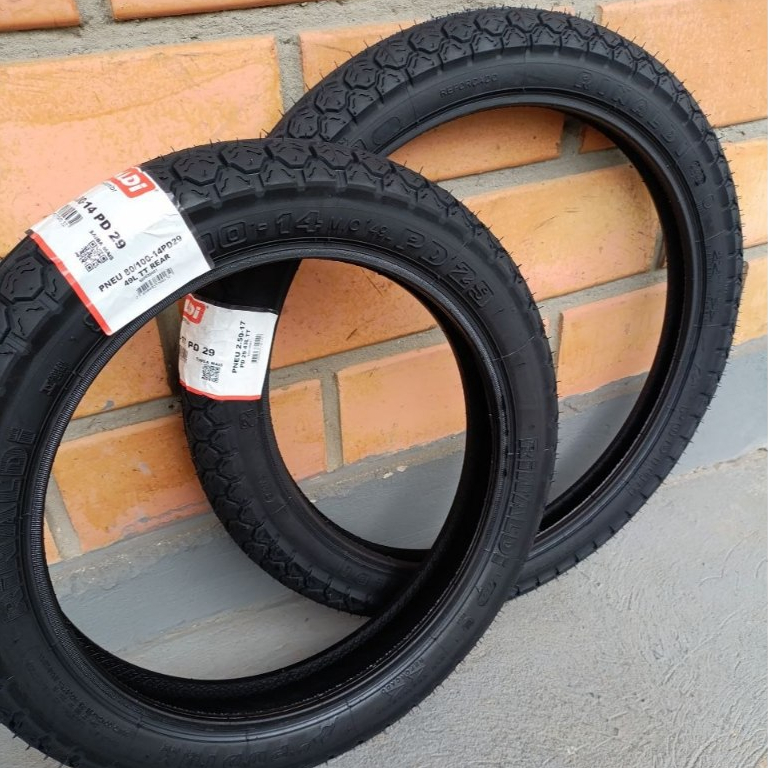 Par Pneu Moto Rinaldi Diant/Tras 250-17+80/100-14 Pd29 Crypton Mobil Win110 Sky125 Biz125 Pop 110i