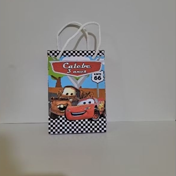 Sacolinha Personalizada-Carros-Lembrancinha Personalizada-Festa Infantil-PEGUE E MONTE