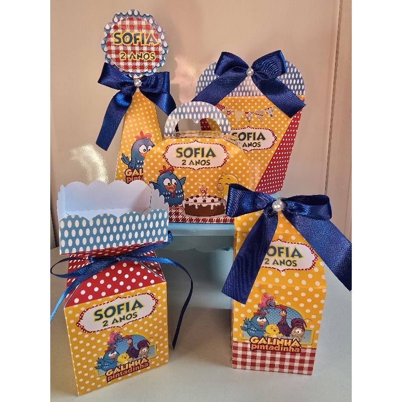 Kit Caixinhas Personalizadas Galinha pintadinha/Lembrancinhas, Mimos, Caixinhas, Infantil, Aniversário, Decoração festa