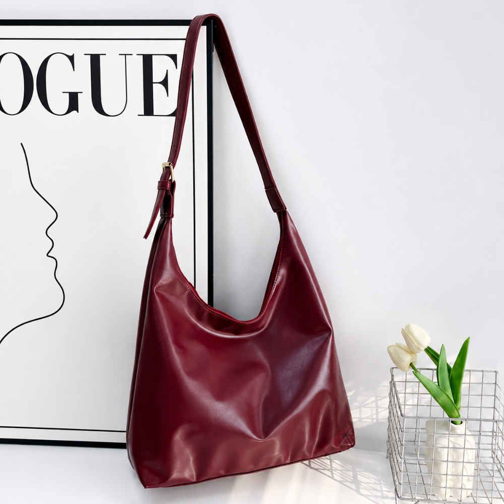 Bolsa Feminina Transversal E Ombro Luxo Couro Sintético Macio Grande Alça Ajustável Casual