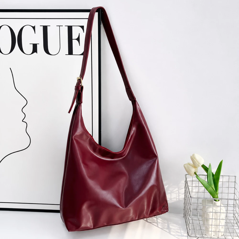 Bolsa Feminina Transversal E Ombro Luxo Couro Sintético Macio Grande Alça Ajustável Casual — imagem 1