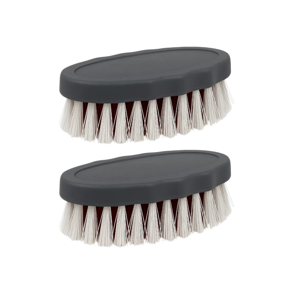 Kit 2x Escova de Lavar Roupa Oval Plástica Cerdas Firmes - Multiuso