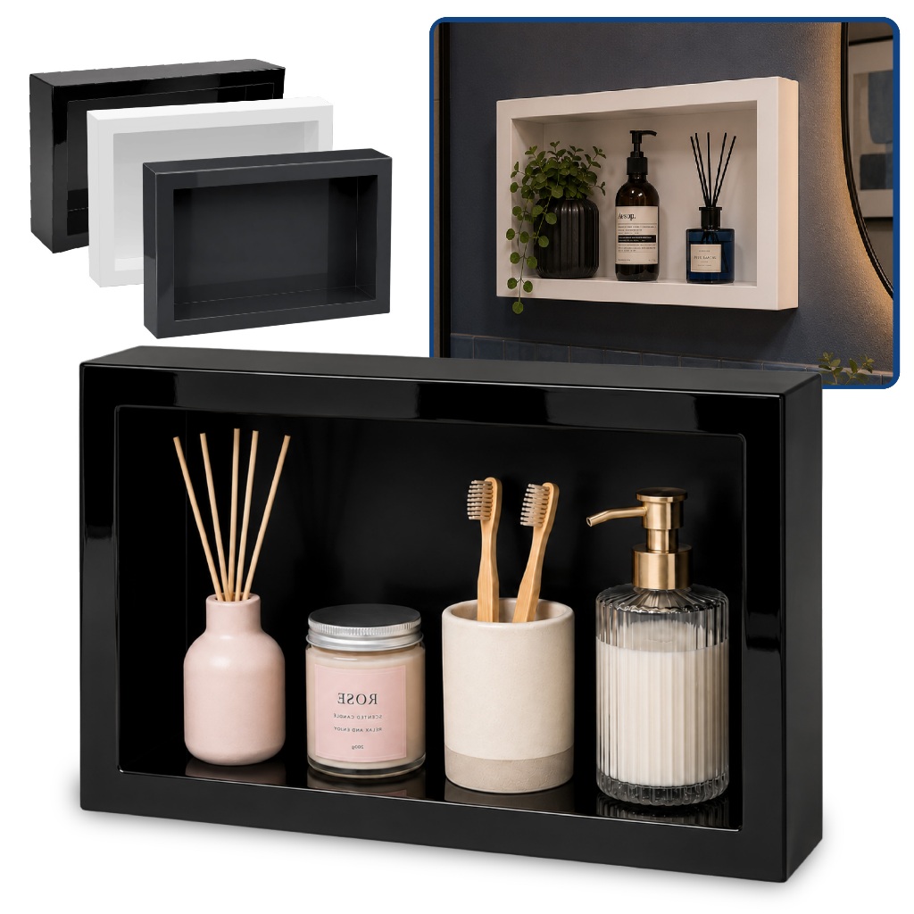 Nicho Sobrepor Organizador de Parede 28x40 para Banheiro/Quarto/Cozinha Decoração Moderno Meu Ape