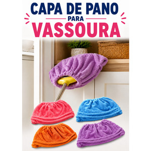 1, 2 ou 4 Capa De Pano Para Vassoura E Rodo Reutilizável De Microfibra Original Limpeza