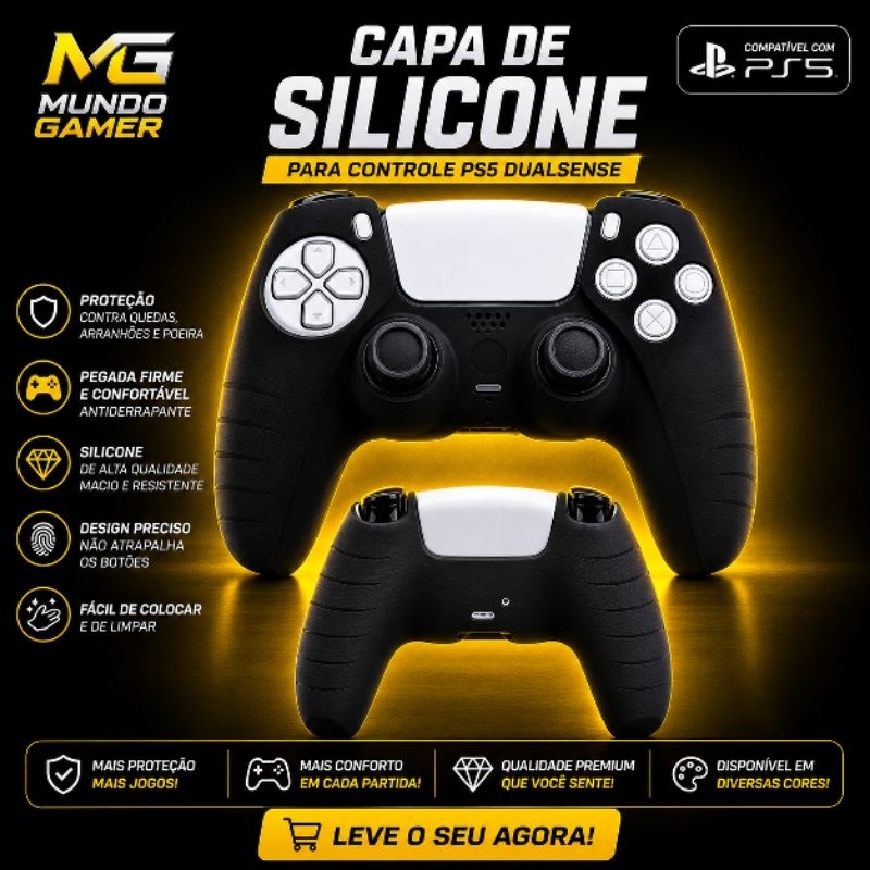 Capa Controle PS5 DualSense | Capa Protetora Playstation 5 Premium | Proteção Contra Quedas e Arranhões