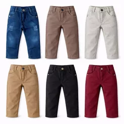 Kit 2 Calcas Jeans Sarja Infantil Masculino Para Menino