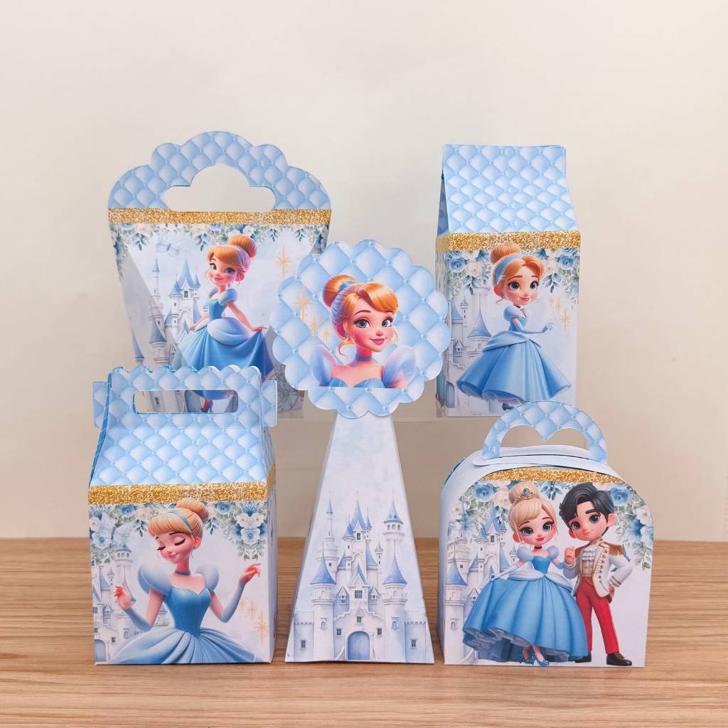 KIT FESTA PRONTA ENTREGA CINDERELA BABY Personalizado Lembrancinhas - Caixinhas Personalizadas