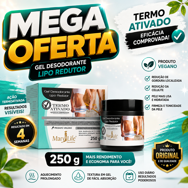 Gel Lipo Redutor Termo Ativado 250g - Mary Life