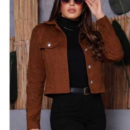 Jaqueta Casaco Feminina  Lã Batida Elegante Quentinho Botões Frotais Moda Inverno
