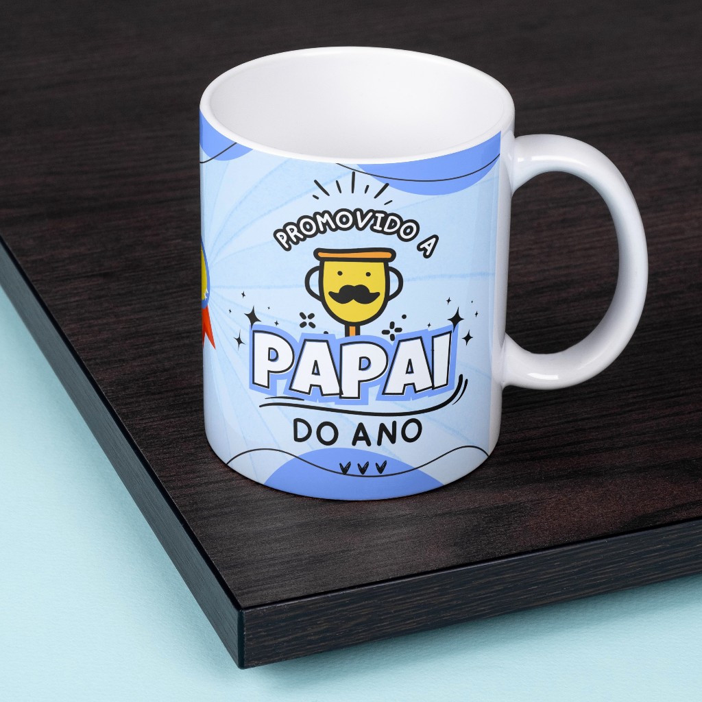 Caneca Xícara Dia dos Pais Paizão Promovido a Papai do Ano Personalizada OFERTA RELÂMPAGO!